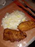 Milanesa de tararira 🐟 a la marinera con arroz