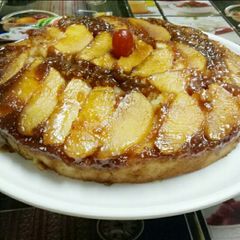 A picture of Eggless Apple upside down cake.