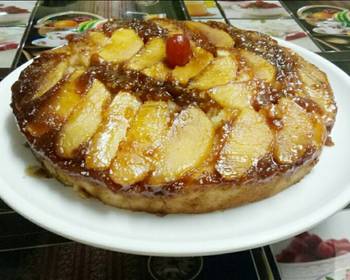 Update, Prepare Recipe Eggless Apple upside down cake Delicious Nutritious