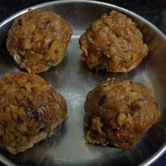 A picture of Churma Laddoo with Leftover Chapatis.