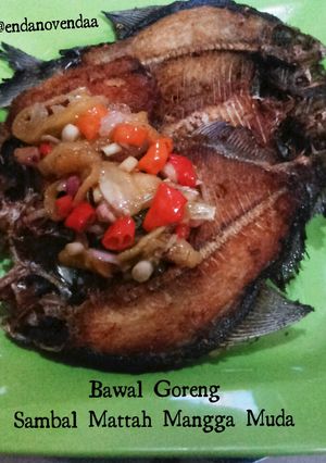 Foto resep Bawal goreng sambal mattah mangga muda