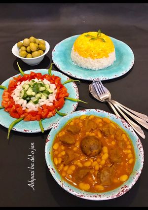 عکسی از دستور خورشت لوبیا سفید