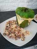 Morrón al culín de champiñón