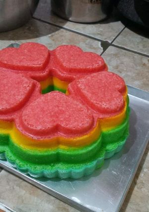Foto resep Simple rainbow cake :)