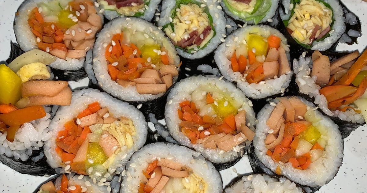 Kimbap Rool Resep Kimbap (Korean Seaweed Rice Roll) oleh Ariesta's Recipe - Cookpad
