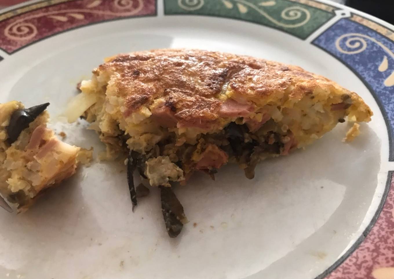 Torta de arroz con espinacas