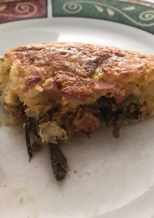 Una foto de Torta de arroz con espinacas