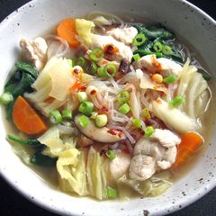 A picture of Low-Calorie Chicken & Vegetable Noodle Soup.