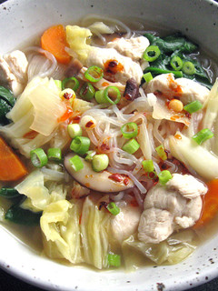 A picture of Low-Calorie Chicken & Vegetable Noodle Soup.