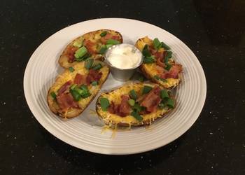 How to Cook Yummy Crispy Bacon Cheese and Onion Potato Skins