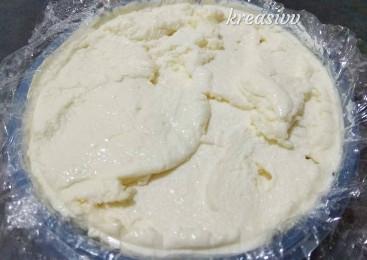 Cream cheese homemade (kw) dari susu bubuk