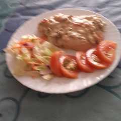 Una foto de Pechuga de pollo a la crema