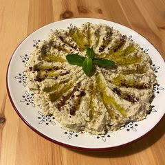 Aubergine tahini dip - Moutabal or baba ghannouj A picture of Aubergine tahini dip - Moutabal or baba ghannouj.
