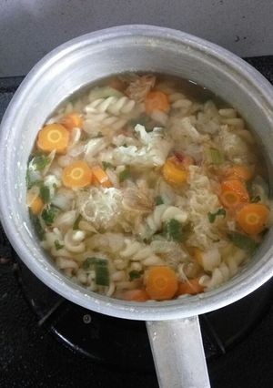 Foto resep Sup jamur makaroni