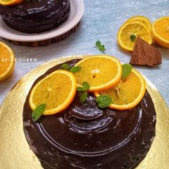 A picture of Chocolate Orange Cake With Chocolate Ganache.