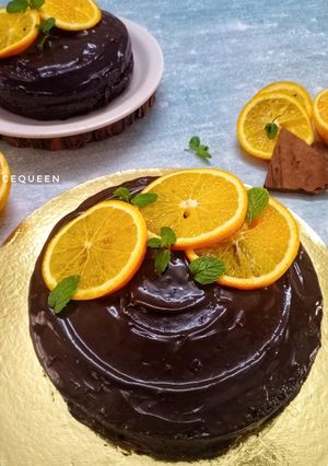 A picture of Chocolate Orange Cake With Chocolate Ganache.