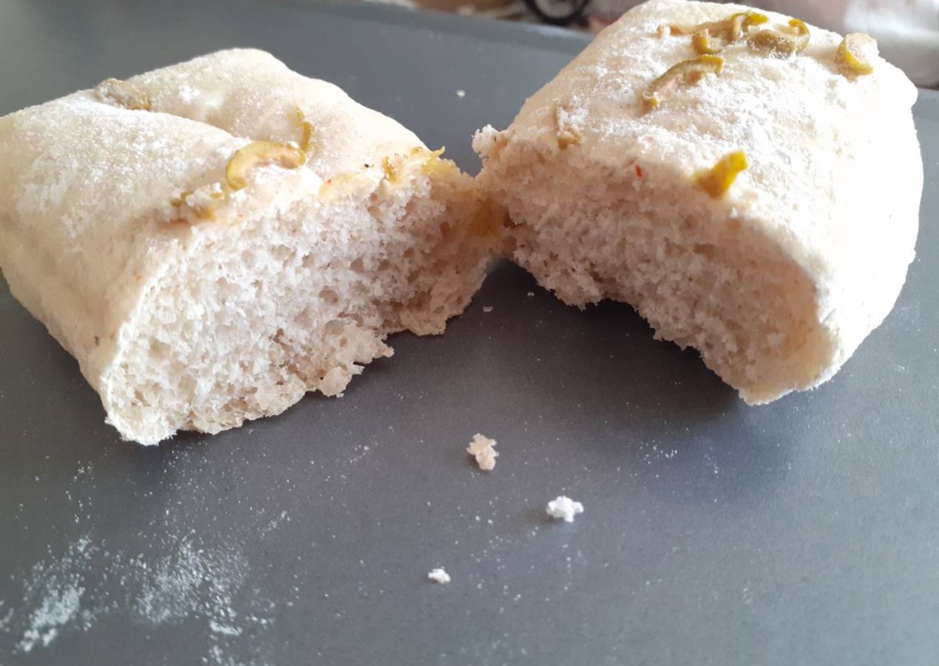 Ciabatta con aceitunas