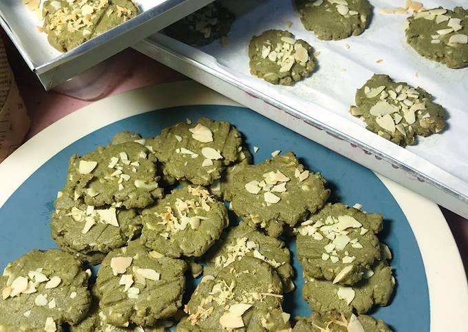 Matcha Almond Cookies (Easy peasy lemon squeezy 👩‍🍳🤣🤣)