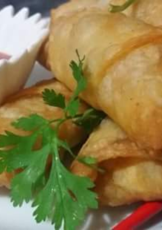 A picture of Spring Rolls.🌈🌈🌺 .