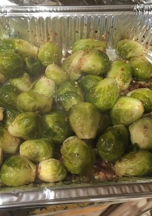 A picture of Oven Roasted Brussel Sprouts.