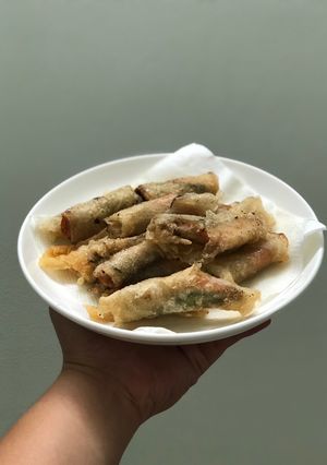 Hình của món Ram cuốn tôm thịt.