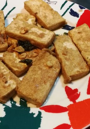 Foto principal de Tofu frito con Ajos vegano🌱vegetariana