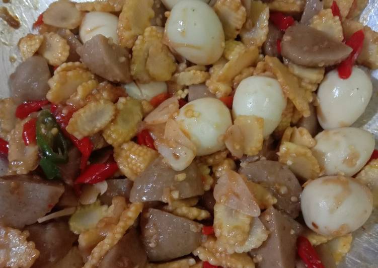 Tumis Telur Puyuh Bakso Asam Pedas