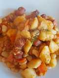 Guiso de invierno, con porotos de manteca y húngaras. 👨‍🍳