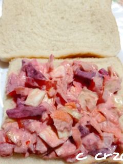 Una foto de Sándwich vegetal con remolacha