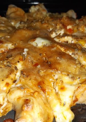 A picture of Flower petal pizza.