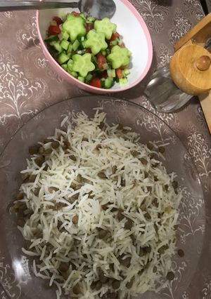 عکسی از دستور عدس پلو ساده من 😋😋
