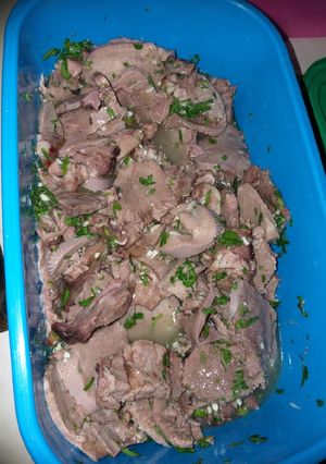 Una foto de Lengua a la vinagreta