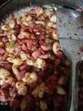 Guiso de papas con longaniza y salchichas 👌😋