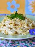 Pasta con salsa de puerro al vino blanco🍝