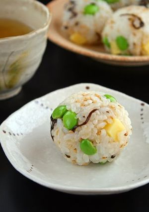A picture of Super Easy! "Edamame & Shio-Konbu Cheesy Rice Balls".
