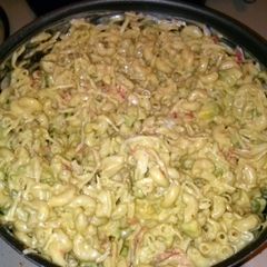 A picture of Spicy Crab and Avocado Macaroni Salad.