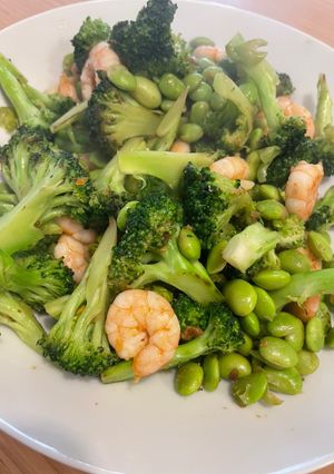 蝦醬毛豆花椰菜炒蝦仁🍤 的食譜成品照片