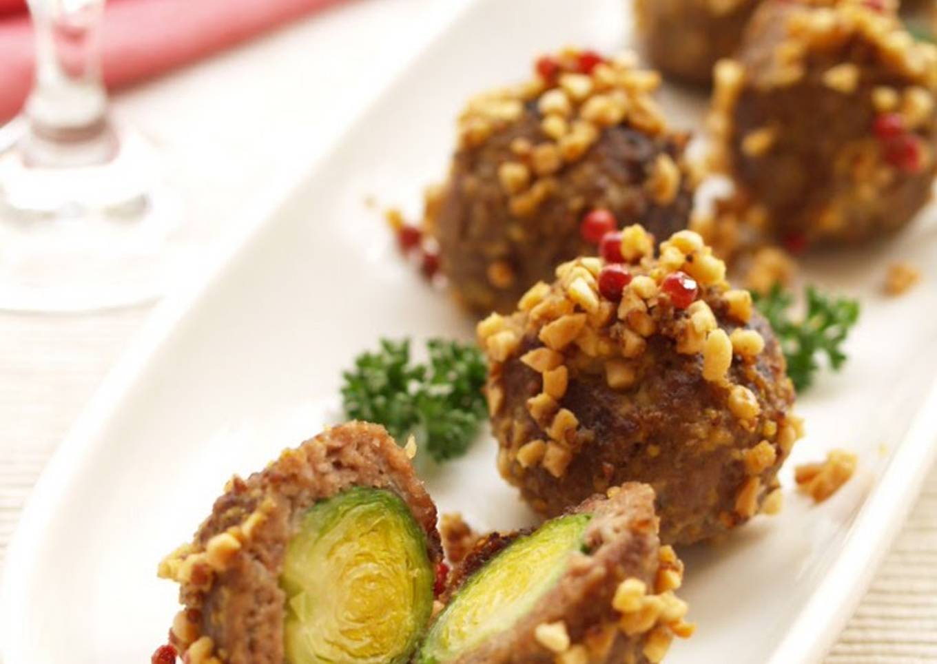 Brussels Sprouts Meatballs with Mustard