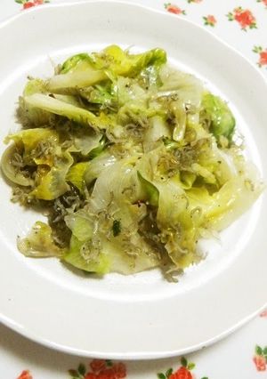 A picture of Simple and Nutritious! Lettuce and Baby Sardine Stir-fry.