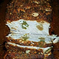 A picture of Jalapeño & Garlic stuffed pork loin roast.