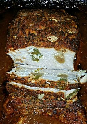 A picture of Jalapeño & Garlic stuffed pork loin roast.