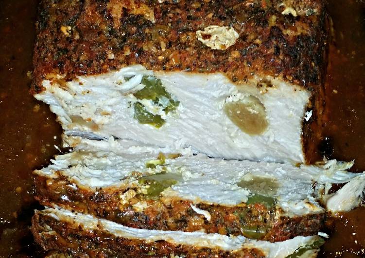 Recipe of Appetizing Jalapeño & Garlic stuffed pork loin roast