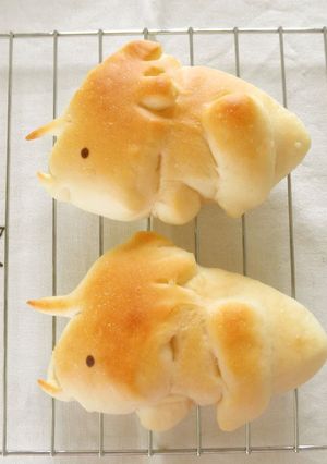A picture of Dinosaur Bread Triceratops.