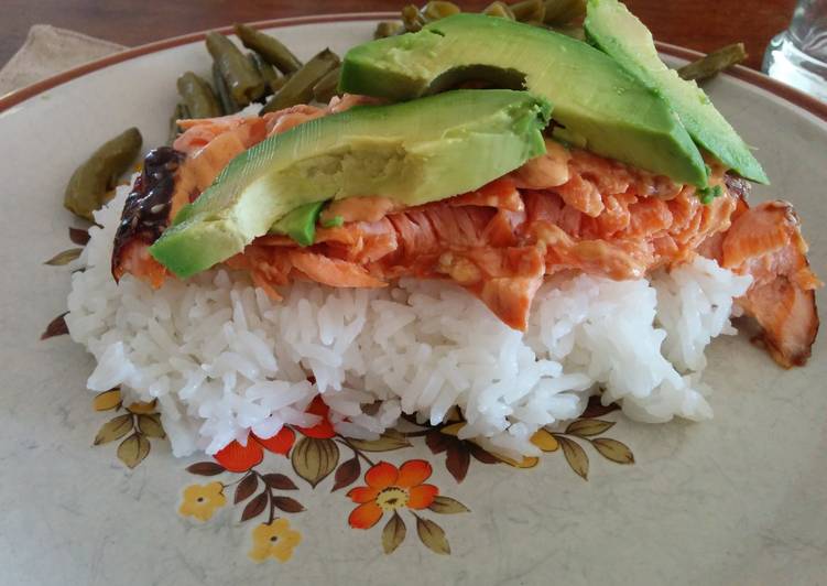 Simple Way to Make Super Quick Homemade Baked Teriyaki Salmon with Spicy Mayo Sauce