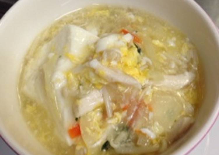 Recipe of Super Quick Silken Tofu Ankake Soup