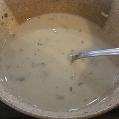 A picture of Vegan Cream of Mushroom Soup.