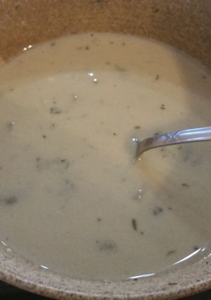 A picture of Vegan Cream of Mushroom Soup.