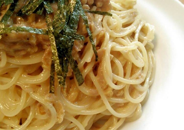 Recipe of Favorite Addictive Natto and Tuna Pasta
