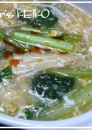 A picture of [Farmhouse Recipe] Komatsuna Hot and Sour Soup.