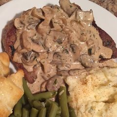A picture of My Smothered Mushroom Porkchops.